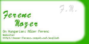 ferenc mozer business card